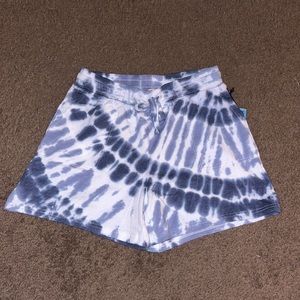 Tie dyed shorts with front tie.